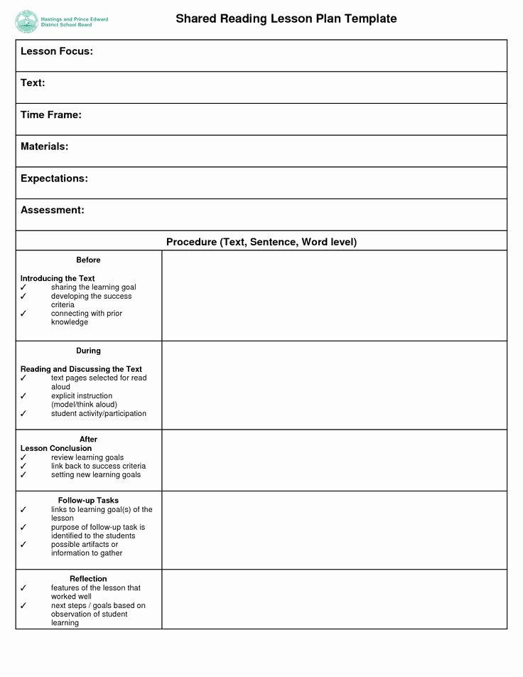 Guided Reading Template Pdf Beautiful D Reading Lesson Plan Template