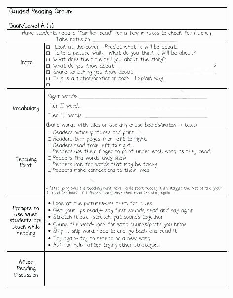 Guided Reading Template Pdf Best Of Early Guided Reading Lesson Plan Template – Guided Reading