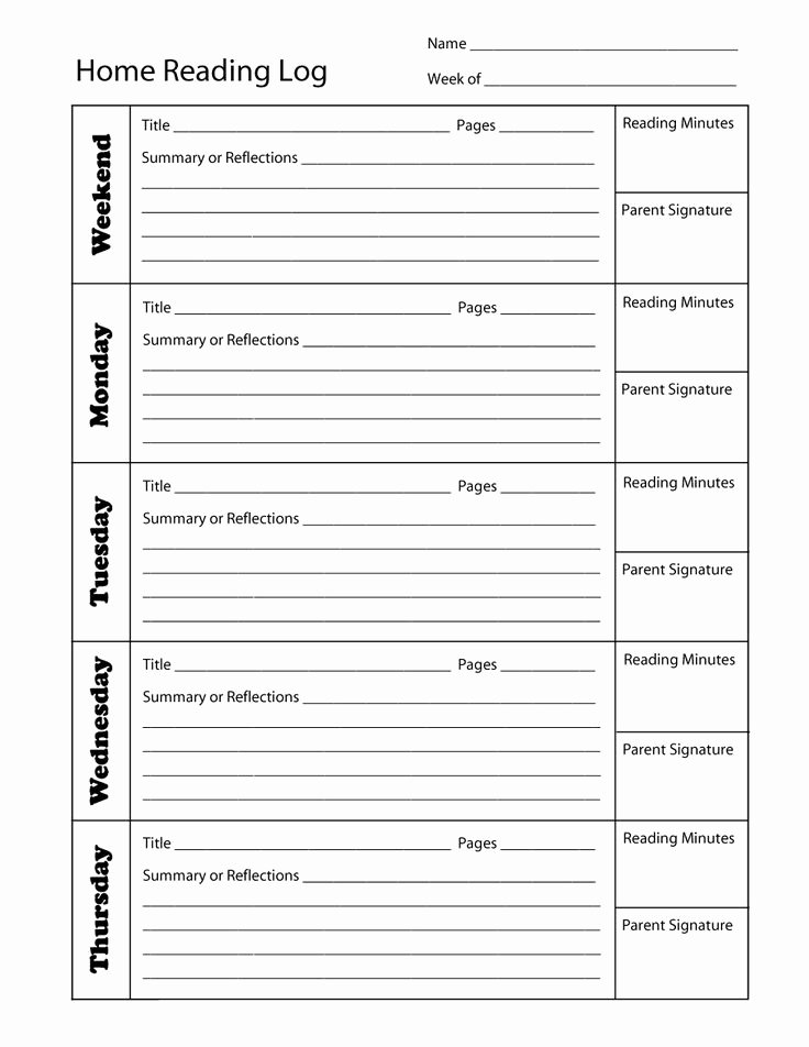 Guided Reading Template Pdf Inspirational Reading Log Template 10