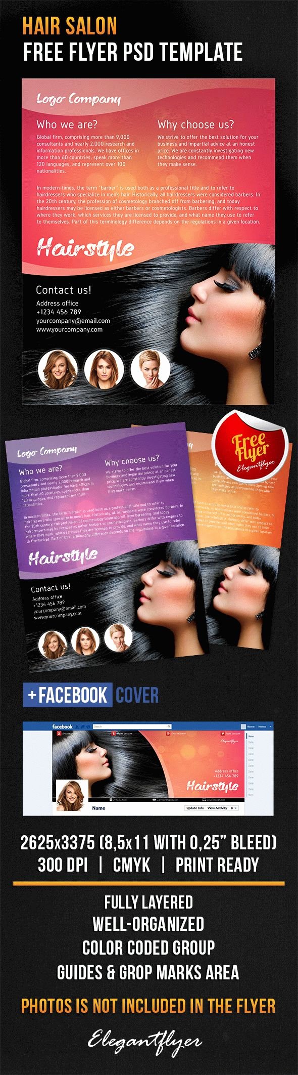 Hair Flyers Free Template Fresh Hair Salon – Free Flyer Psd Template – by Elegantflyer