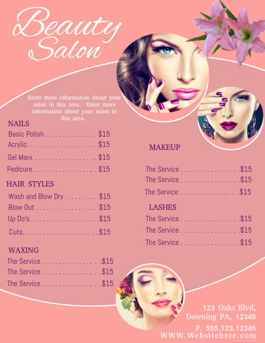 Hair Salon Flyer Templates Free Luxury Beauty Template