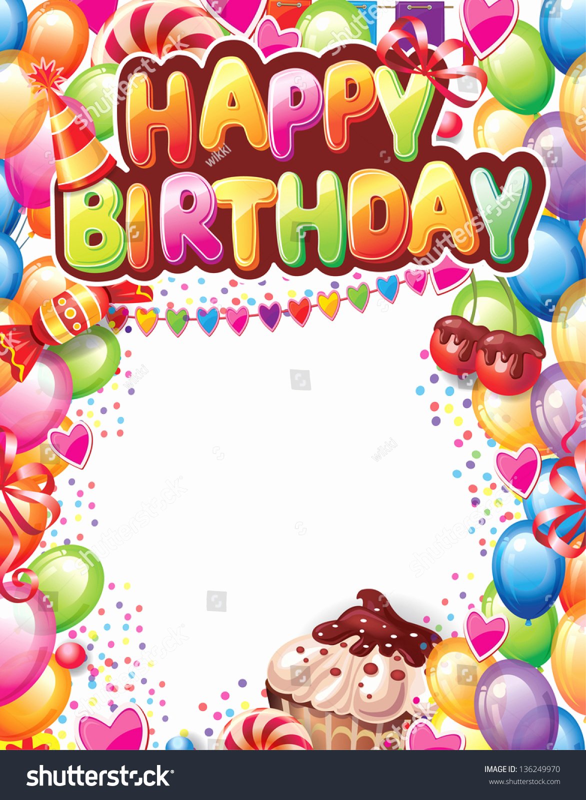 Happy Birthday Email Template Fresh Template for Happy Birthday Card Stock Vector Illustration