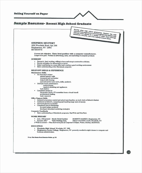 High School Graduate Resume Template Beautiful 25 Resume formats In Pdf