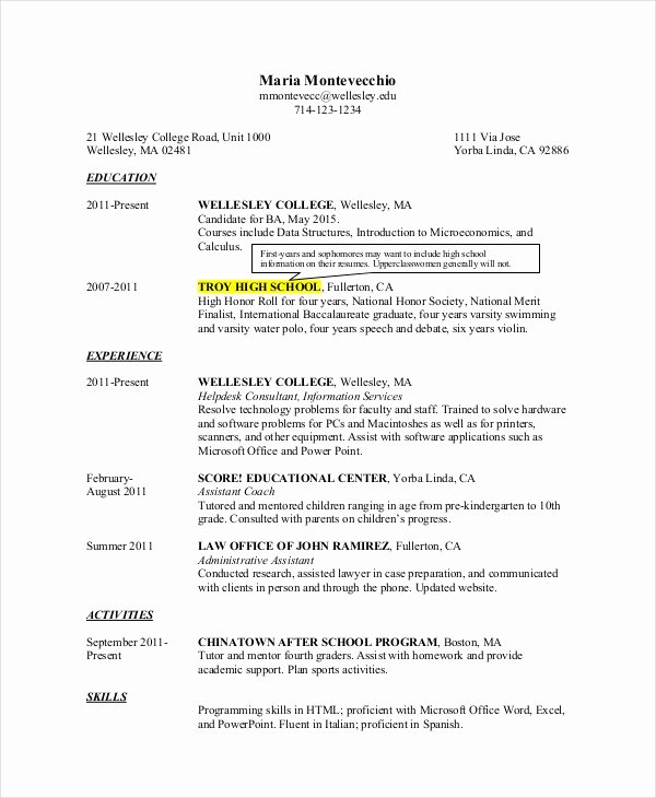 High School Resume Template Word Awesome 10 High School Resume Templates Examples Samples format