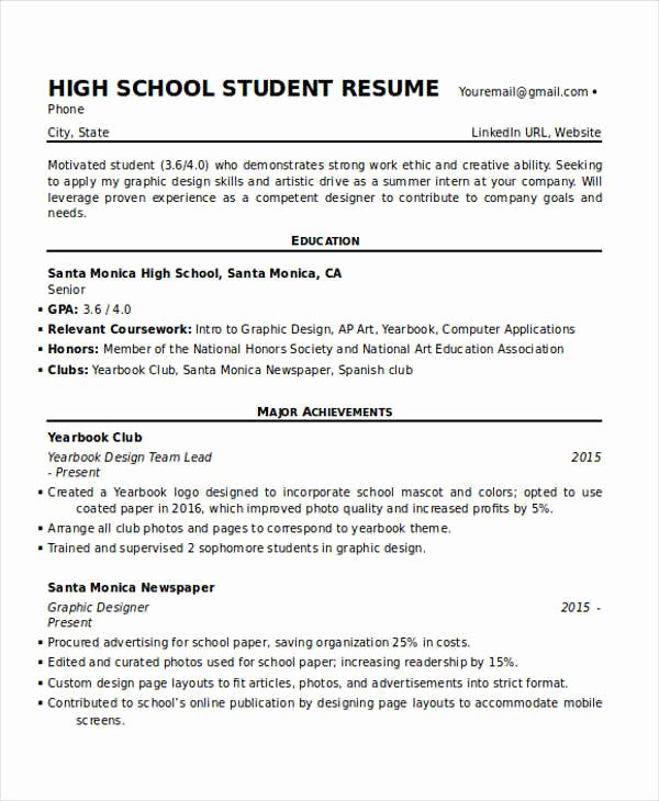 High School Resume Template Word Lovely 15 Resume Templates In Word