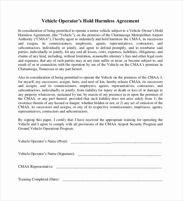 Hold Harmless Agreement Template Free Awesome Free 32 Sample Hold Harmless Agreement Templates In