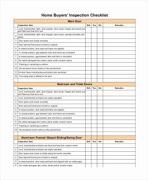 Home Inspection Report Template Pdf Awesome Buyer Home Inspection Checklist Pdf 20 Printable Home