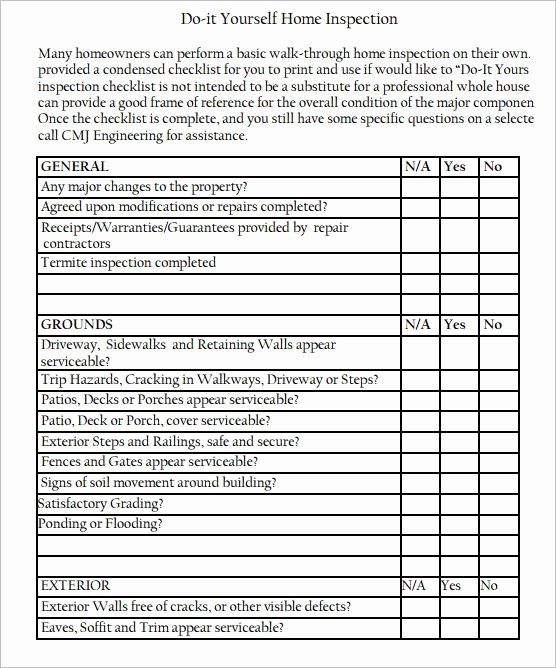 Home Inspection Report Template Pdf Unique Printable Home Inspection Checklist for Buyers