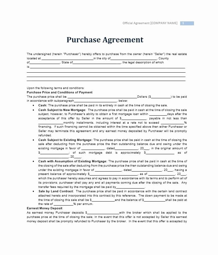 Home Purchase Agreement Template Unique 37 Simple Purchase Agreement Templates [real Estate Business]