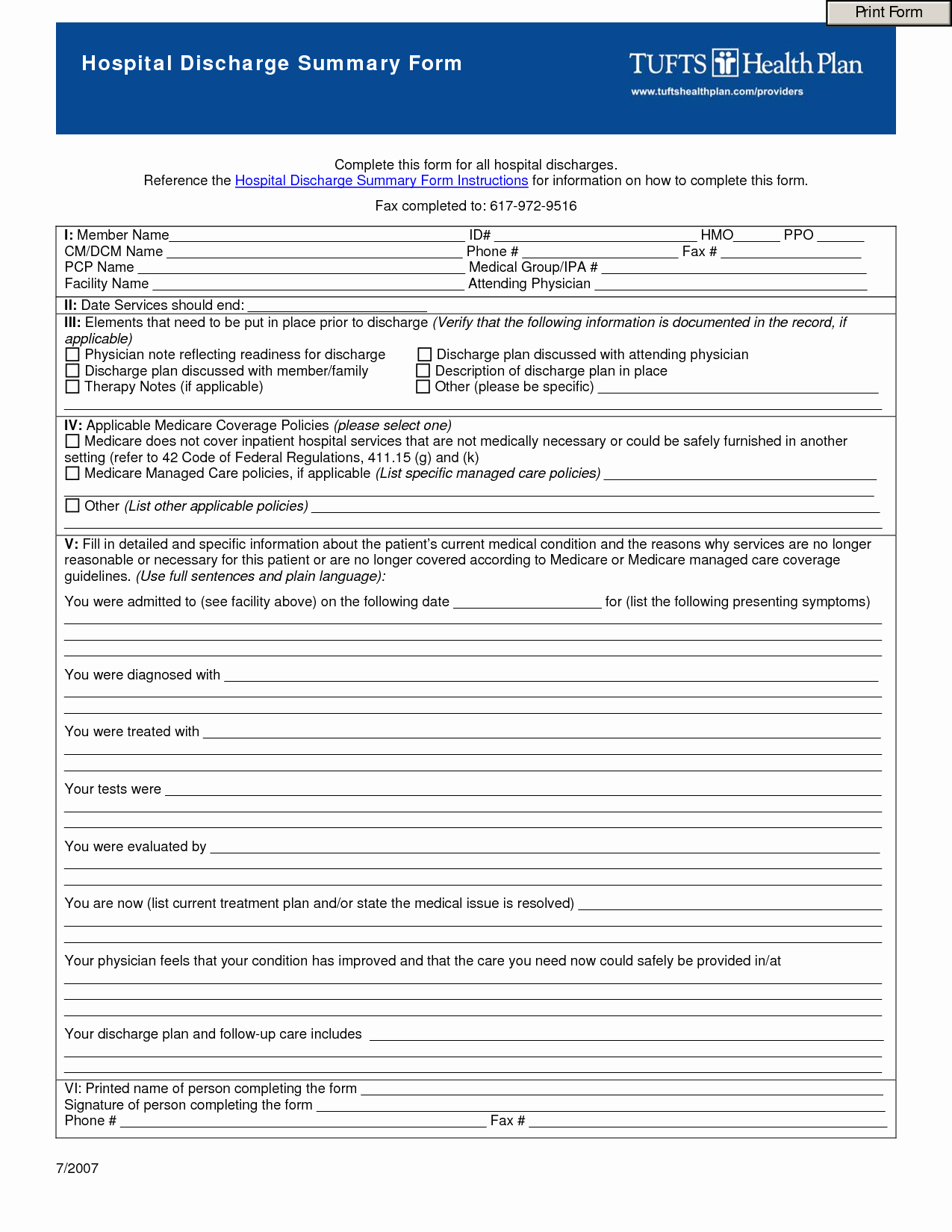 Hospital Discharge form Template Best Of 9 Best Of Free Printable Hospital Discharge forms