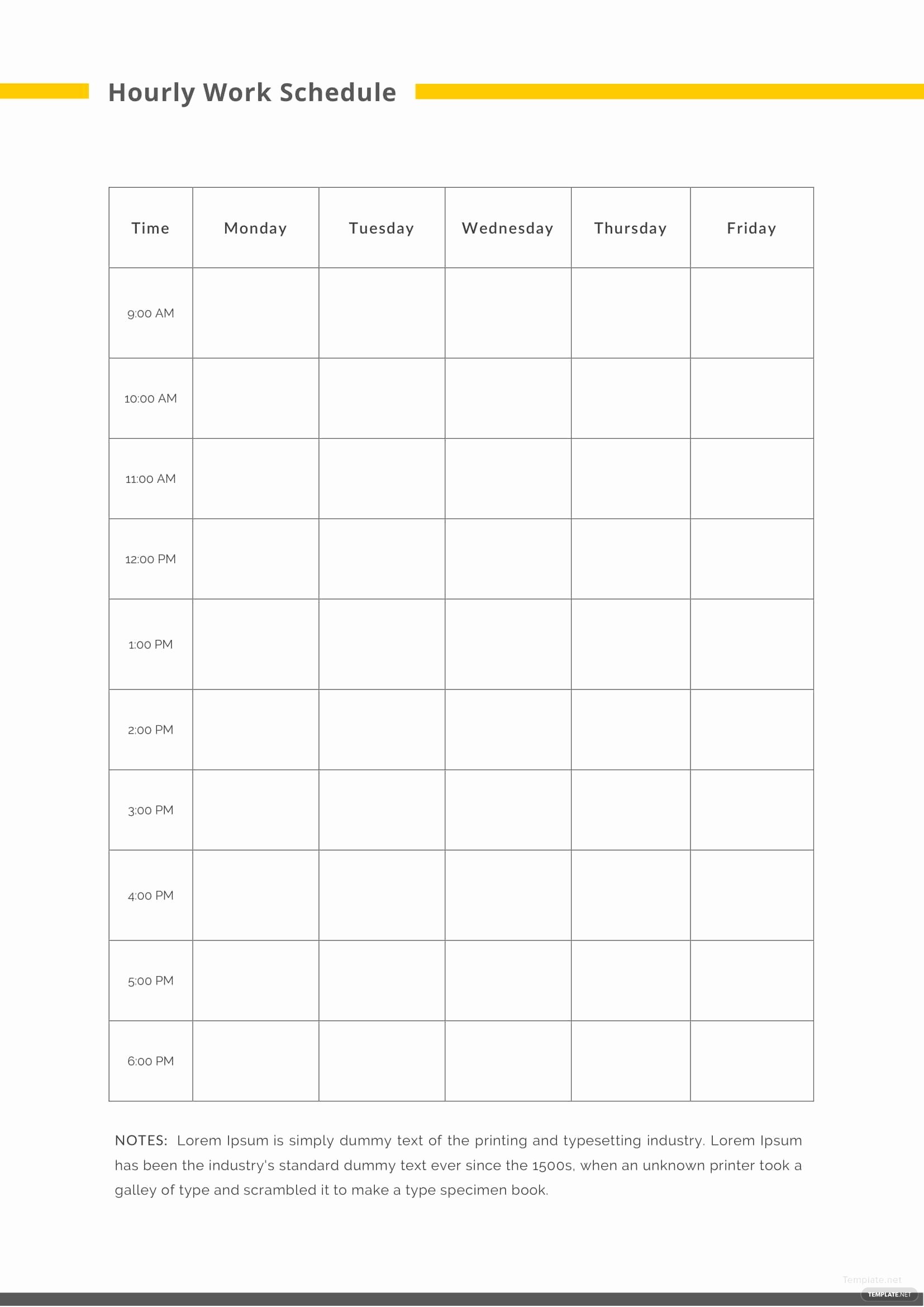 Hourly Schedule Template Word Awesome Hourly Work Schedule Template In Microsoft Word