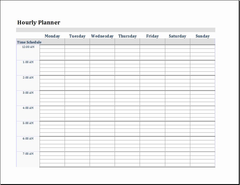 Hourly Schedule Template Word Inspirational Hourly to Do List Template