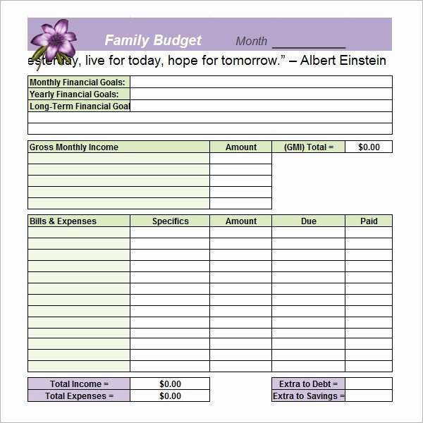 Household Budget Template Printable Awesome Family Bud Template 10 Download Free Documents In