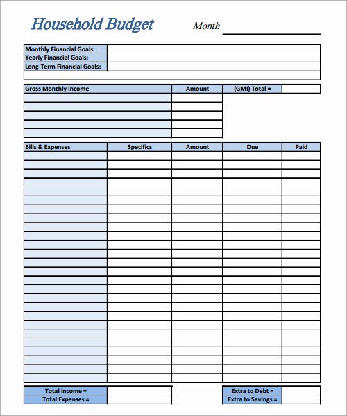 Household Budget Template Printable Beautiful Free 10 Bud Templates In Word Excel