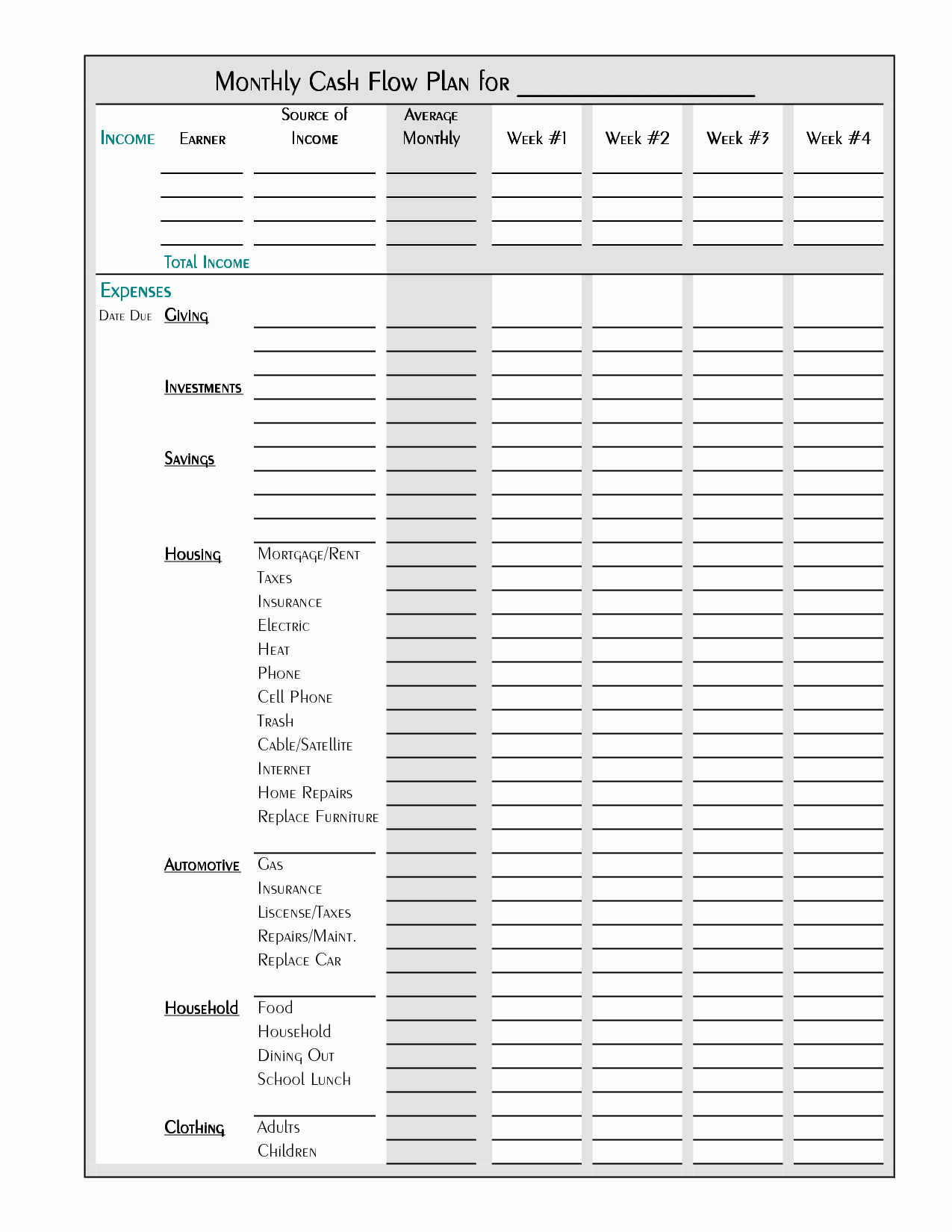 Household Budget Template Printable Beautiful Free Printable Bud Worksheet Template