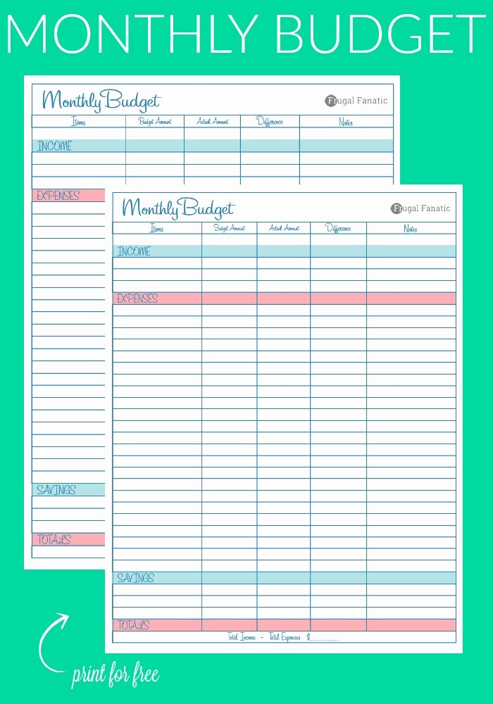 Household Budget Template Printable Best Of Blank Monthly Bud Worksheet Frugal Fanatic