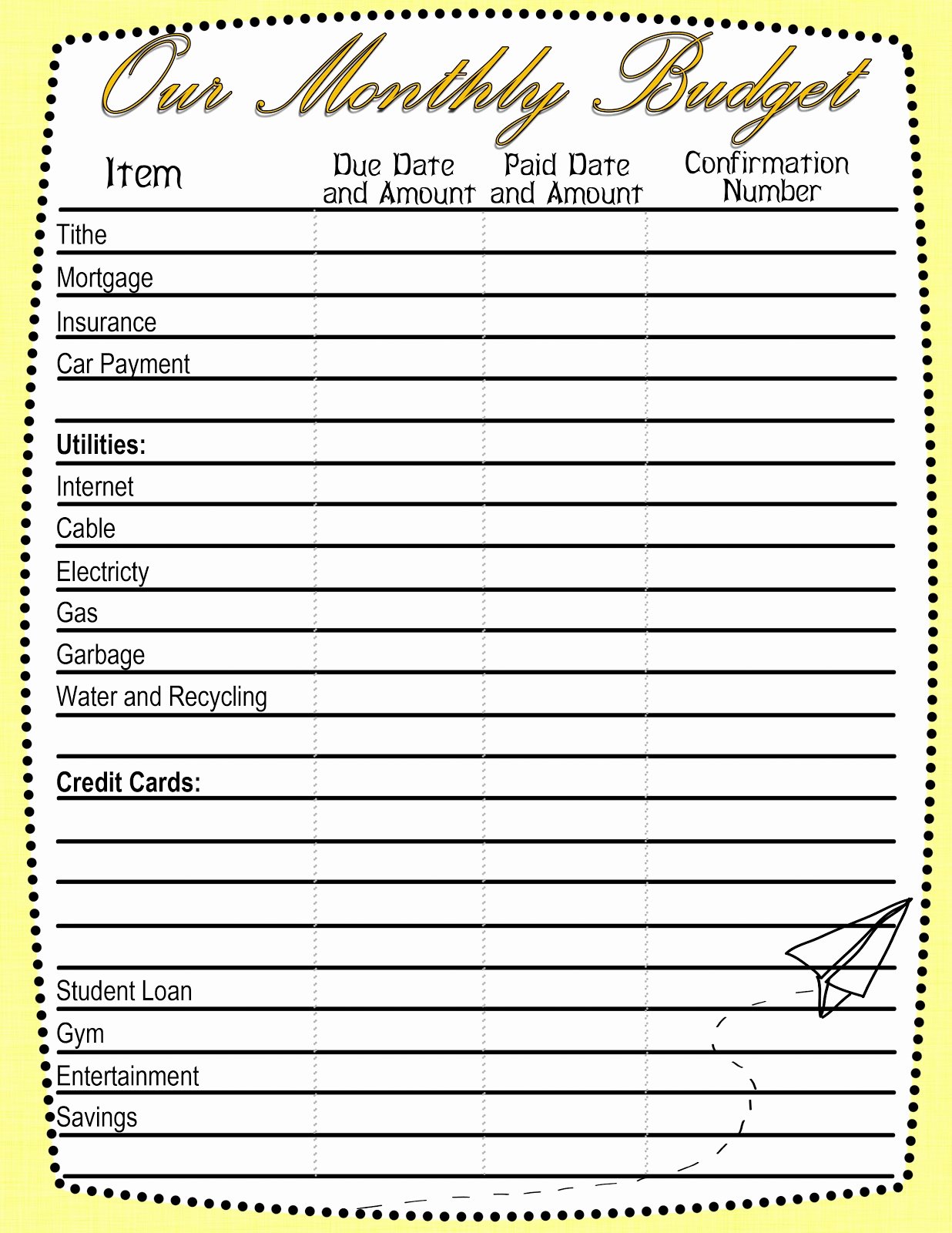 Household Budget Template Printable Elegant the Minnesota Westons Printable Bud Quick Sheet