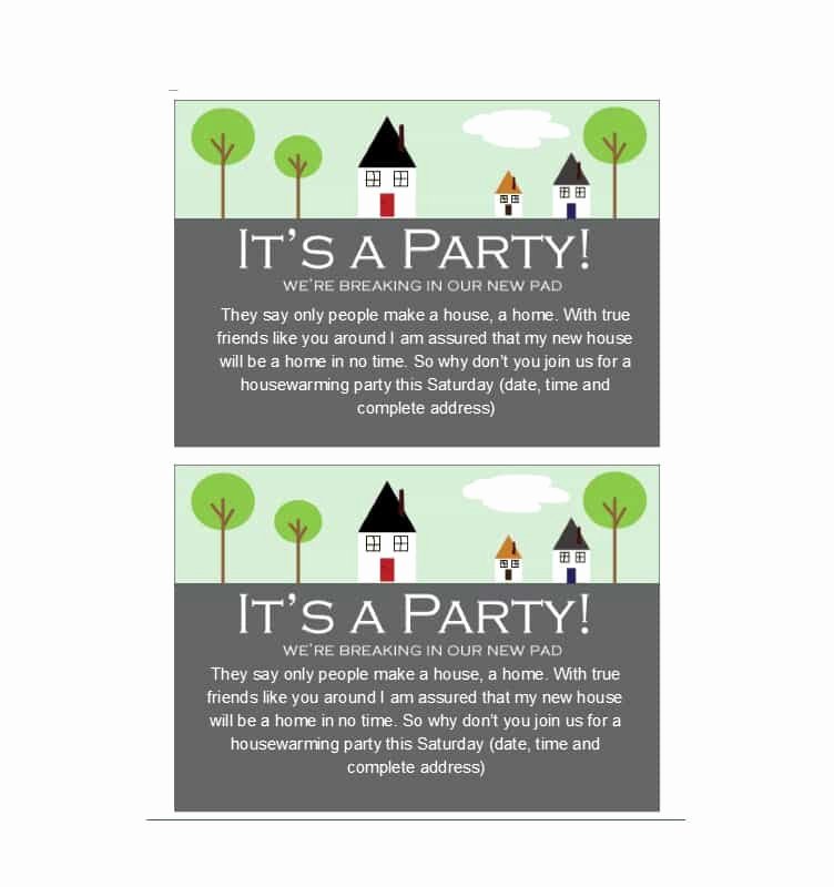 Housewarming Invitation Templates Free Inspirational 40 Free Printable Housewarming Party Invitation Templates