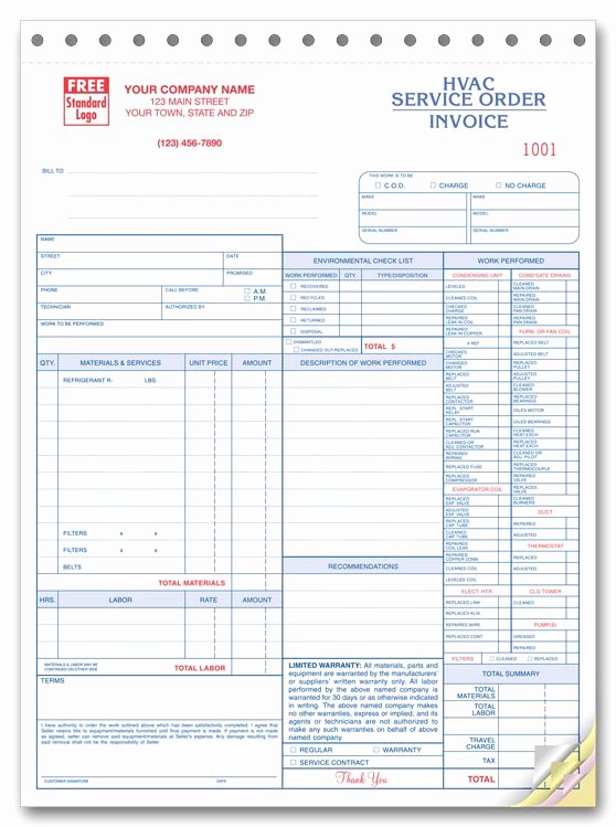 Hvac Service order Invoice Template Luxury 6501 A K A 6501 3 Hvac Service order forms with Checklist