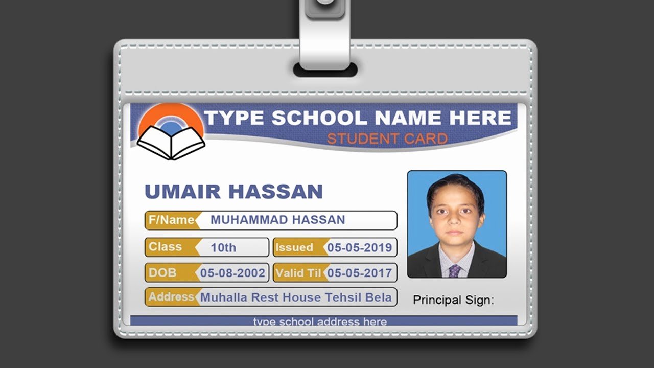Id Badge Template Photoshop Awesome How to Design Id Card In Shop Psd Free Download