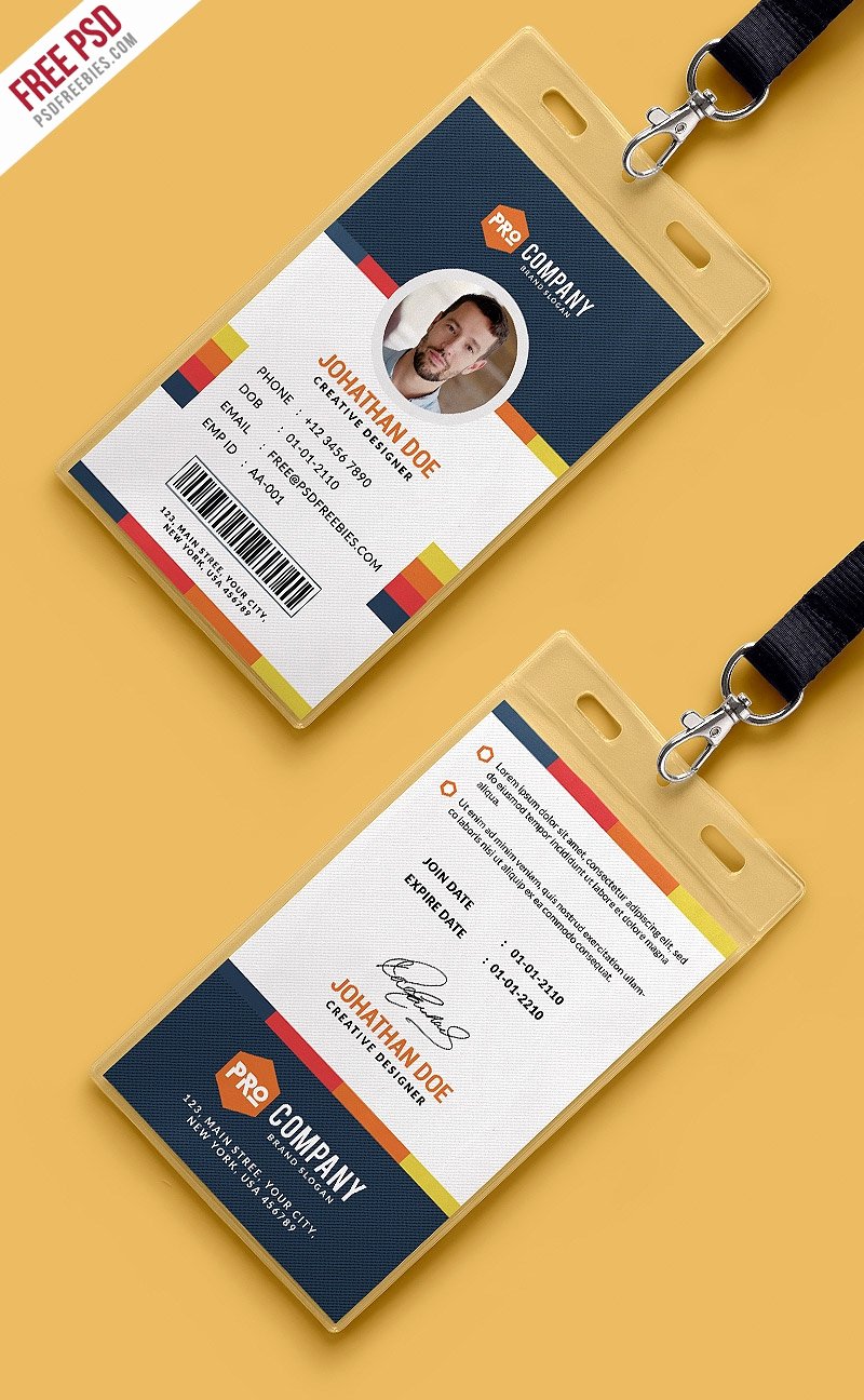 Id Badge Template Photoshop Inspirational Employee Id Card Template Shop Free Download