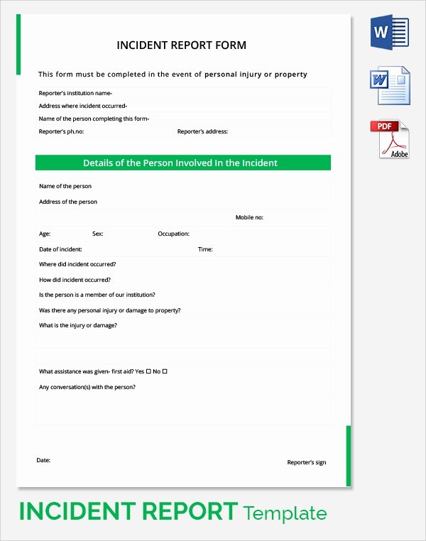 Incident Report Template Microsoft Fresh 24 Sample Incident Reports Pdf Ms Word Pages