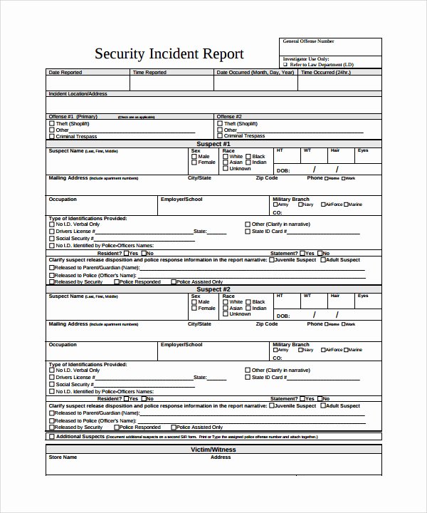 Incident Report Template Microsoft Lovely Incident Report Sample