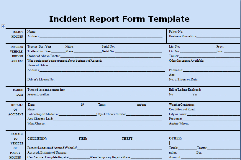Incident Report Template Microsoft New Get Incident Report form Template