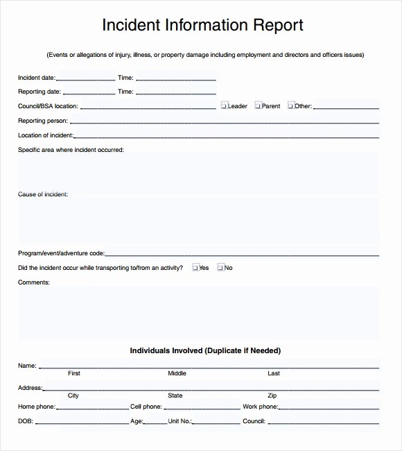 Incident Report Template Word Beautiful 24 Sample Incident Reports Pdf Ms Word Pages