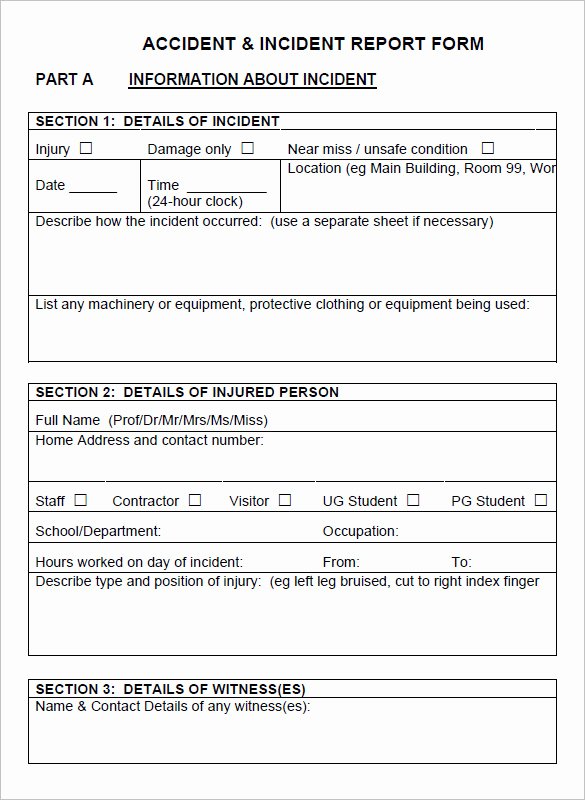Incident Report Template Word Elegant 20 Accident Report Templates Docs Pages Pdf Word