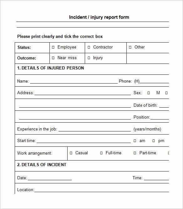Incident Report Template Word Unique Incident Report form Incident Report Template
