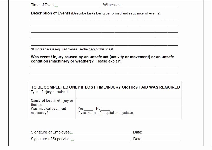 Incident Report Template Word Unique Incident Report form Template Microsoft Word Excel Tmp