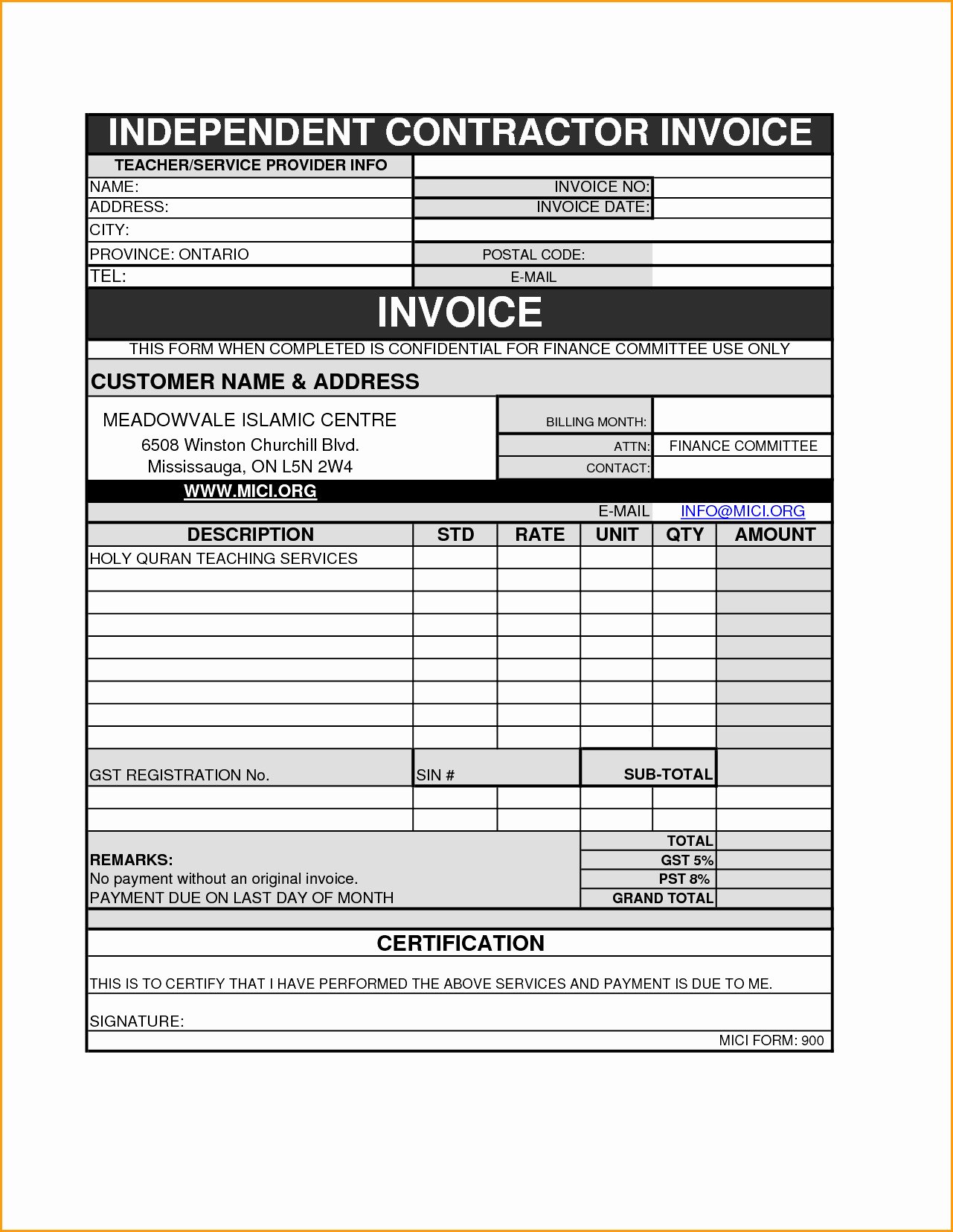 Independent Contractor Invoice Template Excel Lovely Independent Contractor Invoice Template Excel – Bushveld Lab