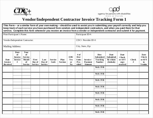 Independent Contractor Invoice Template Excel New Invoice Tracking Template to Help Track and Manage the