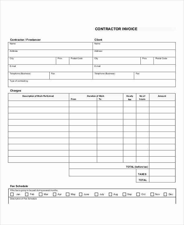 Independent Contractor Invoice Template Free Awesome 13 Contractor Invoice Samples Pdf Word Excel