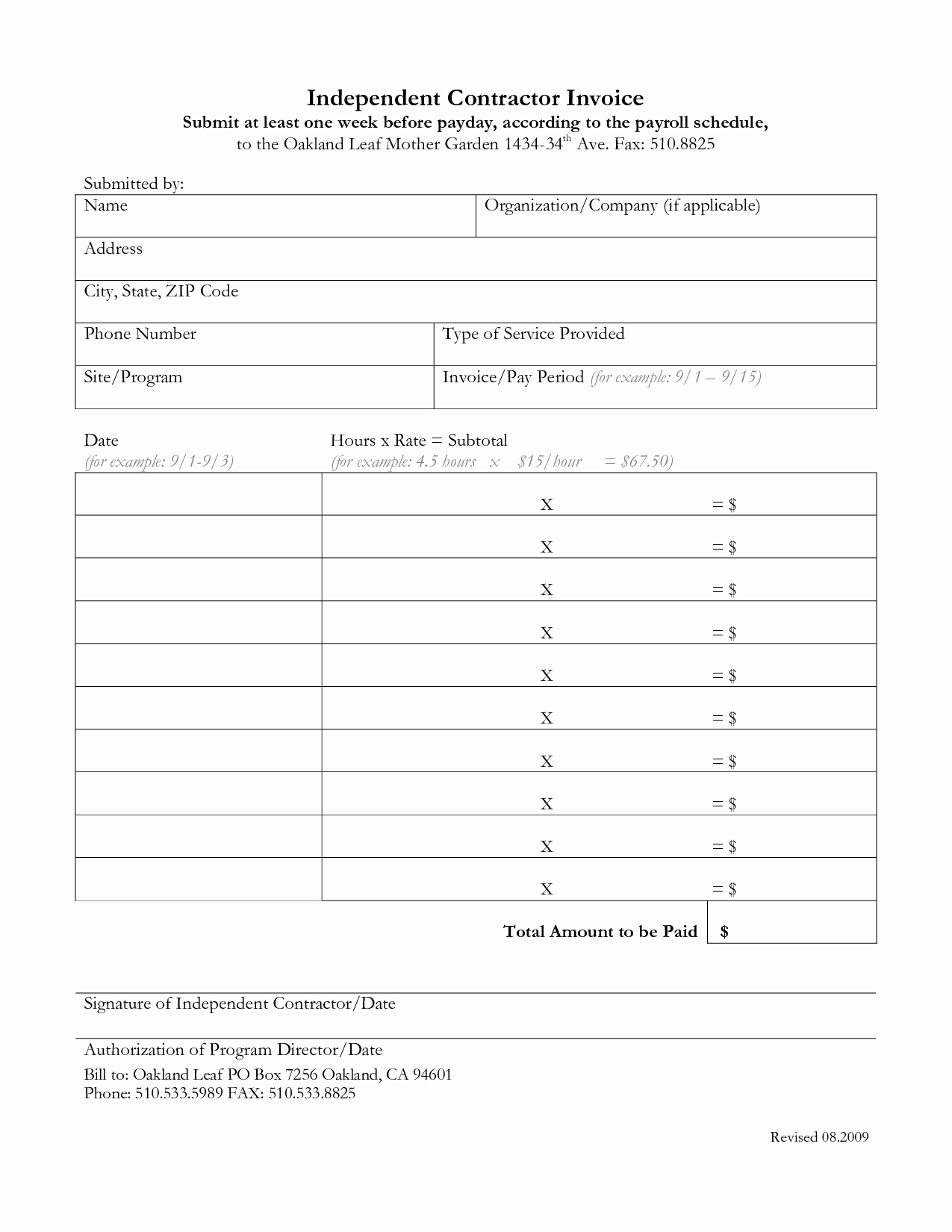 Independent Contractor Invoice Template Free Fresh Independent Contractor Invoice Template Free
