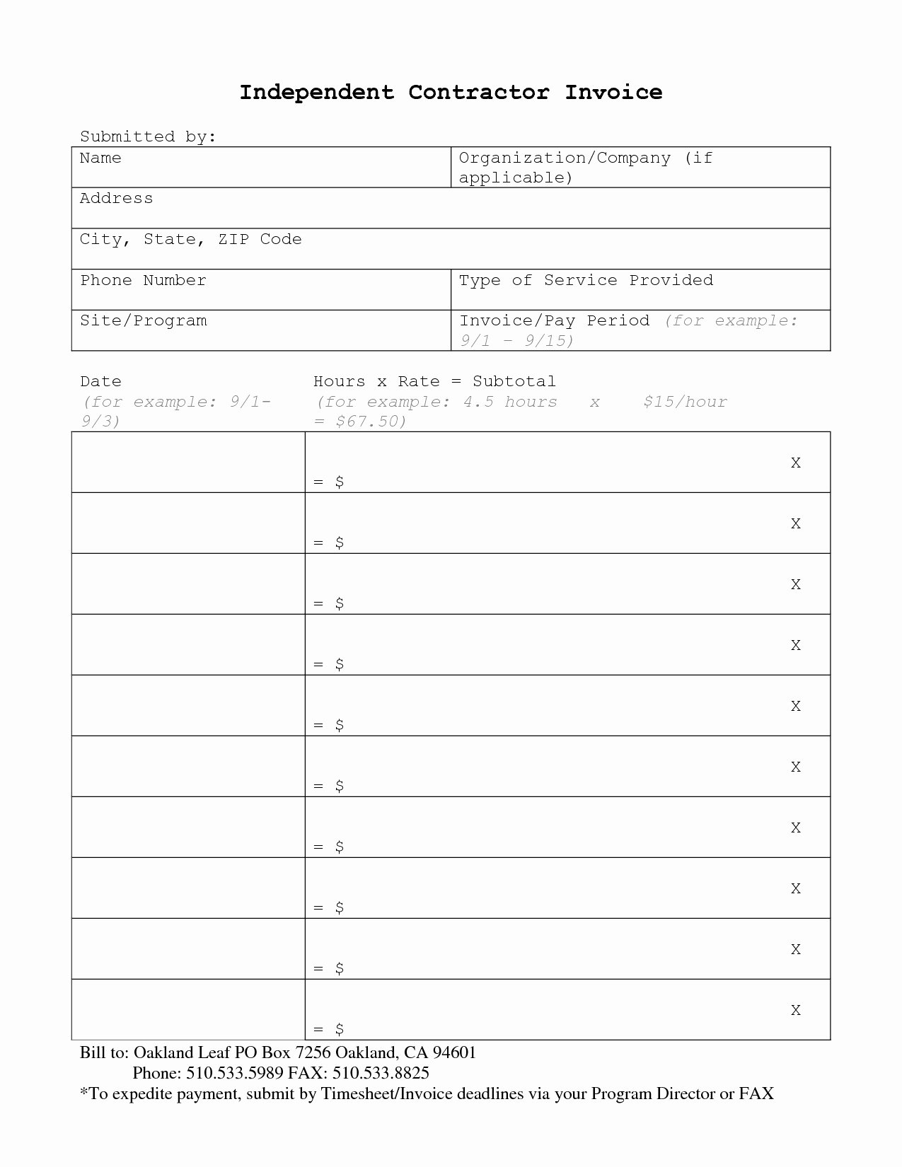 Independent Contractor Invoice Template Free Inspirational Independent Contractor Invoice Invoice Template Ideas