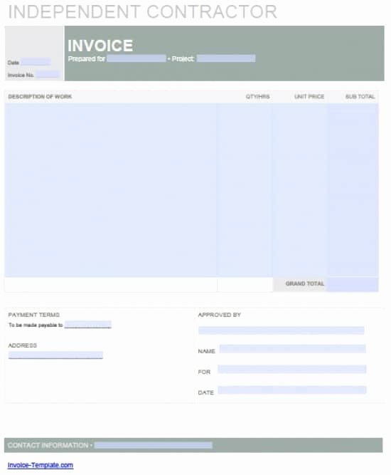 Independent Contractor Invoice Template Free New Contractor Invoice Template – Emmamcintyrephotography