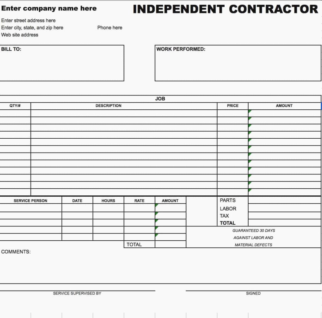 Independent Contractor Invoice Template Free New why is Invoice for Work
