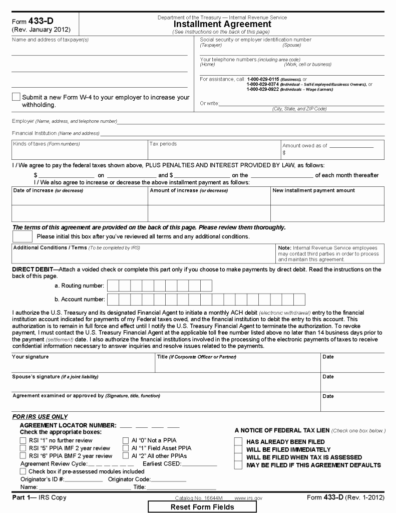 Installment Payment Contract Template Fresh Steps &amp; forms to Prepare An Installment Agreement