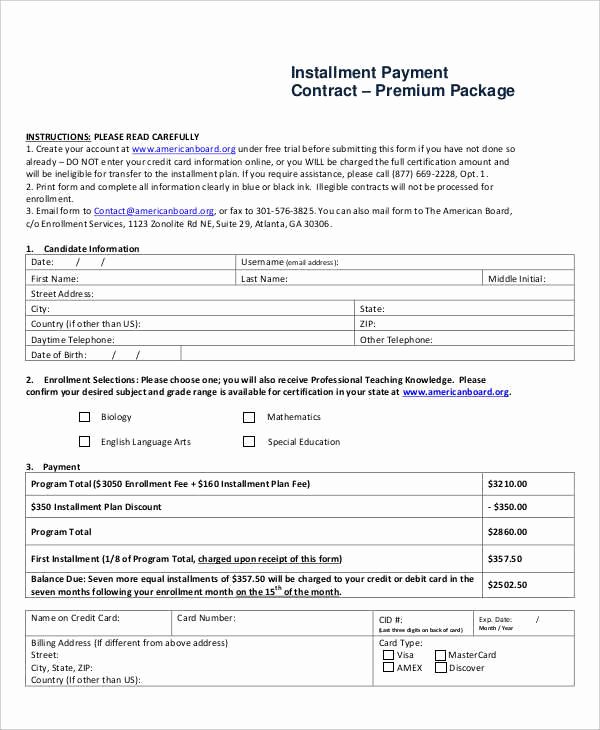 Installment Payment Contract Template Lovely 7 Payment Contract Samples &amp; Templates In Pdf Word