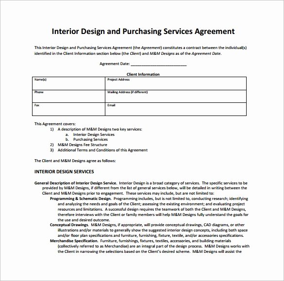 Interior Design Contracts Templates Luxury Interior Design Contract Template 12 Download Documents
