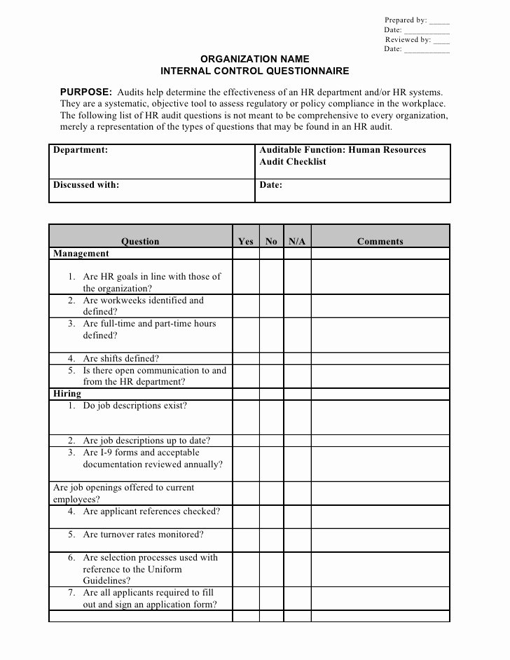Internal Audit Checklist Template Beautiful Download Free Audit Programs for Non for Profit