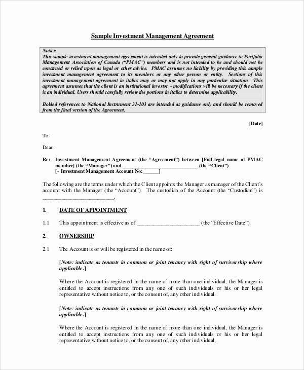 Investment Agreement Template Doc Best Of Sample Agreement 22 Examples In Pdf Word Docs