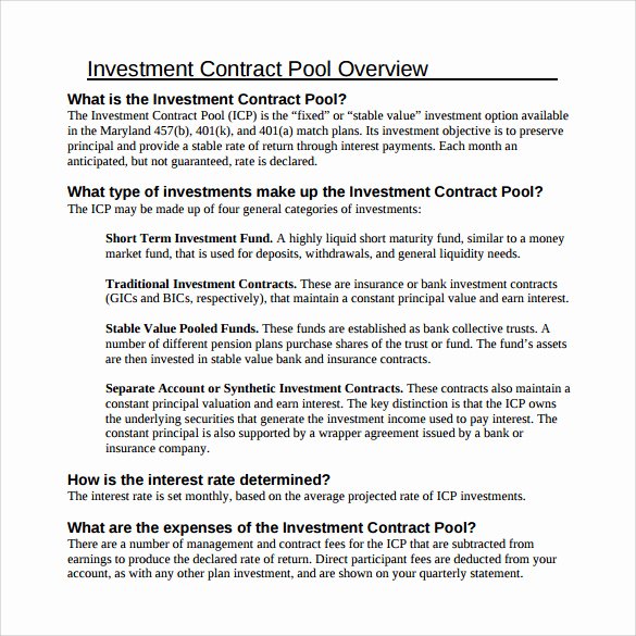 Investment Agreement Template Doc New Investment Contract Template 13 Sample Word Google