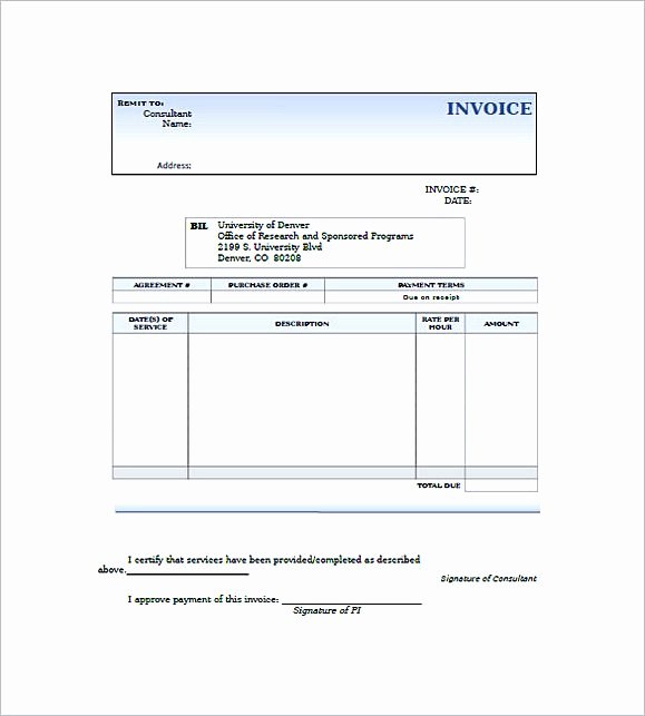 Invoice Template for Consulting Services Awesome Consultant Invoice Template