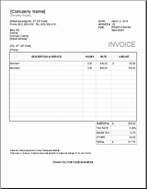 Invoice Template for Consulting Services Fresh Consulting Invoice Template for Excel