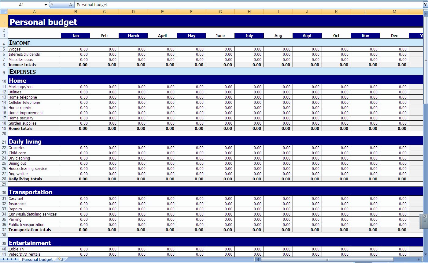 It Budget Template Excel Lovely Excel Templates Personal Finances