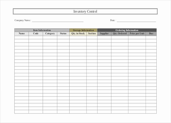 inventory spreadsheet template