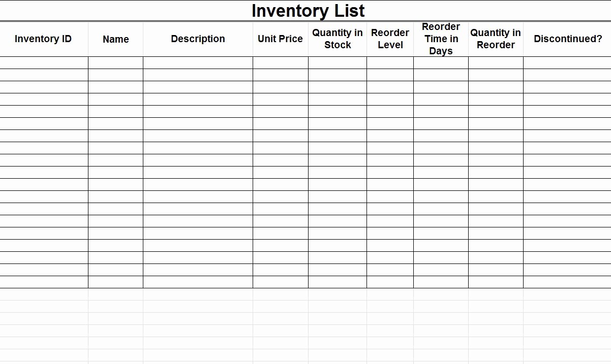It Inventory Excel Template Luxury Inventory Template